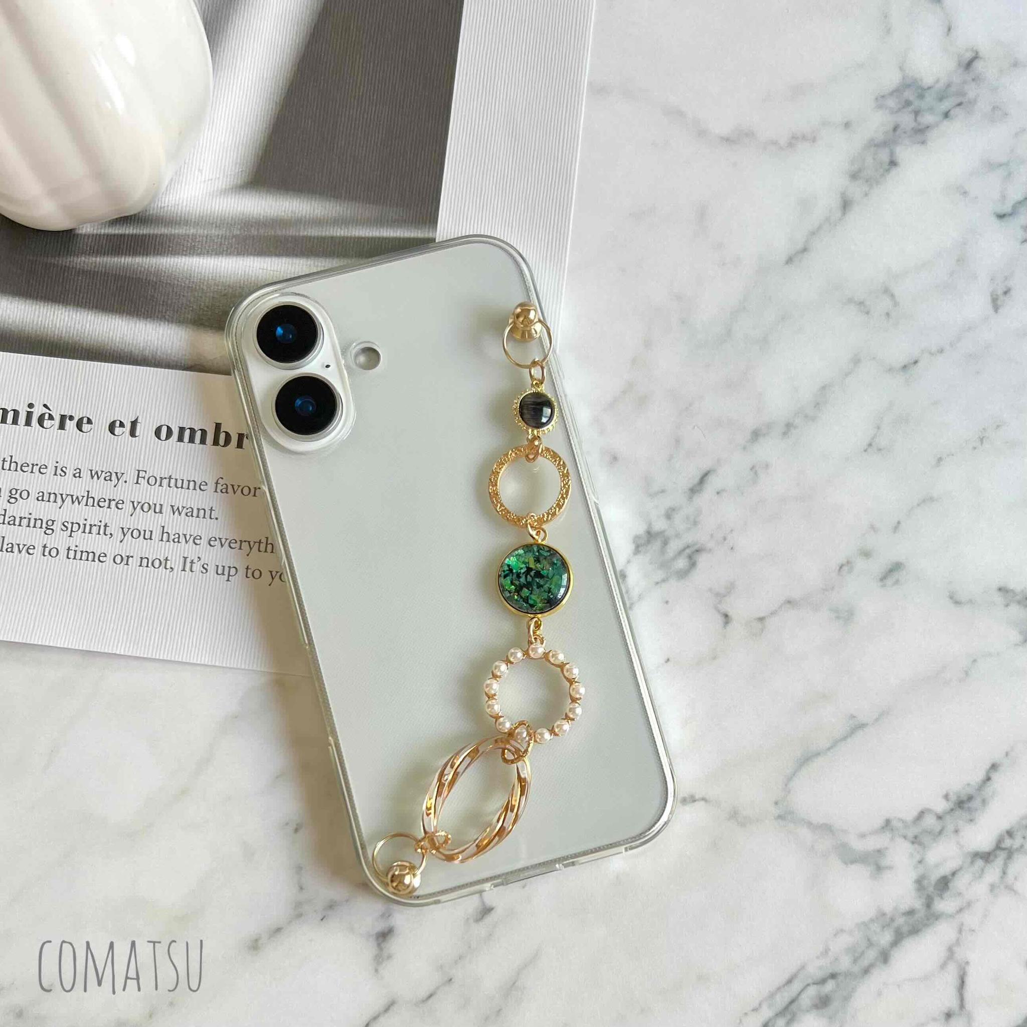 洗練ラグジュアリー ハンドホルダー付きスマホケース 落下防止ベルトストラップ付きスマホカバー